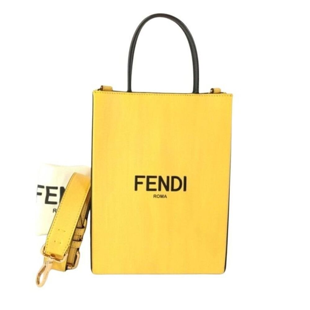 FENDI handbag, small bag, 7VA512, yellow leather, women's.